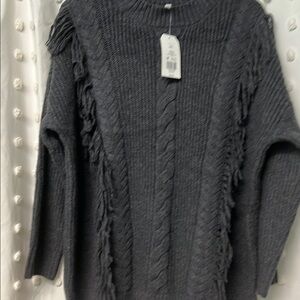 Gray Cable Knit Sweater